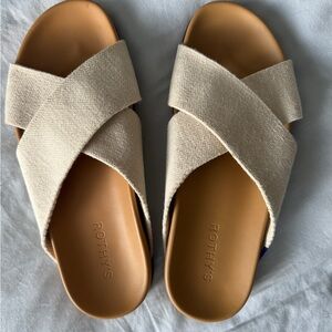 Rothy's Cream and Tan Sandals